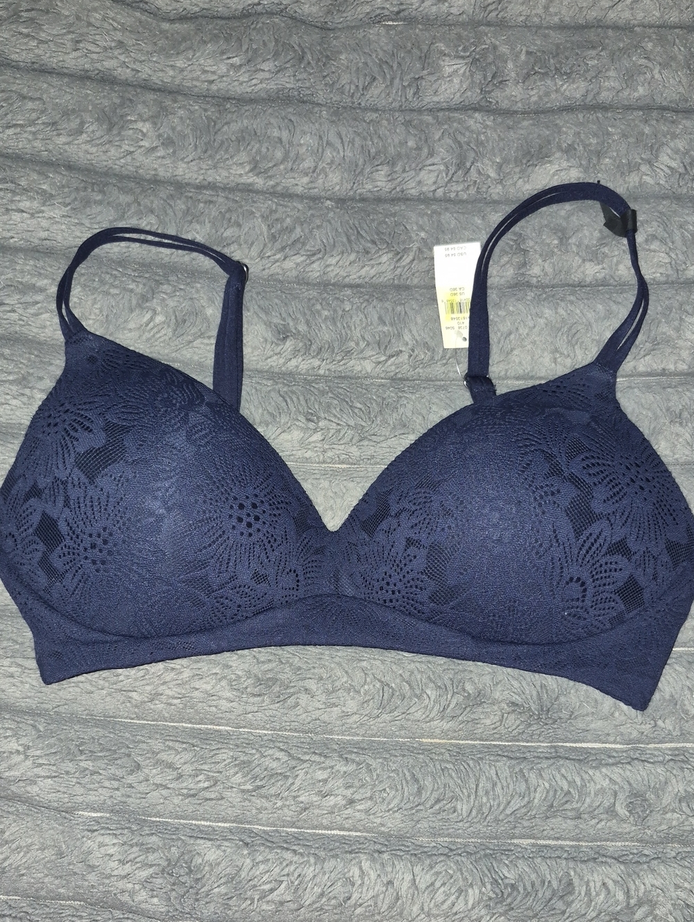Women's NWT Aerie Navy Lace Wireless Bra 36D